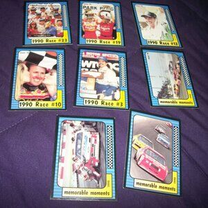 1991 JR MAXX NASCAR CARDS  - LOT OF 8 - 1990 MEMORABLE MOMENTS  - ITEMS 5 - 25